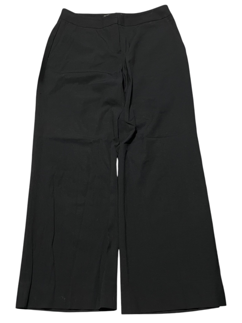 Lafayette 148 Wide Leg Pants 4 Black Straight Virgin Wool Vintage Classic Office